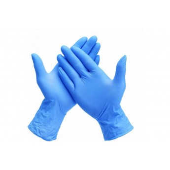 Нитриловые перчатки Evdar Hi-Risk с удлиненной манжетой, голубые, р.S, 50 шт. NG21050102